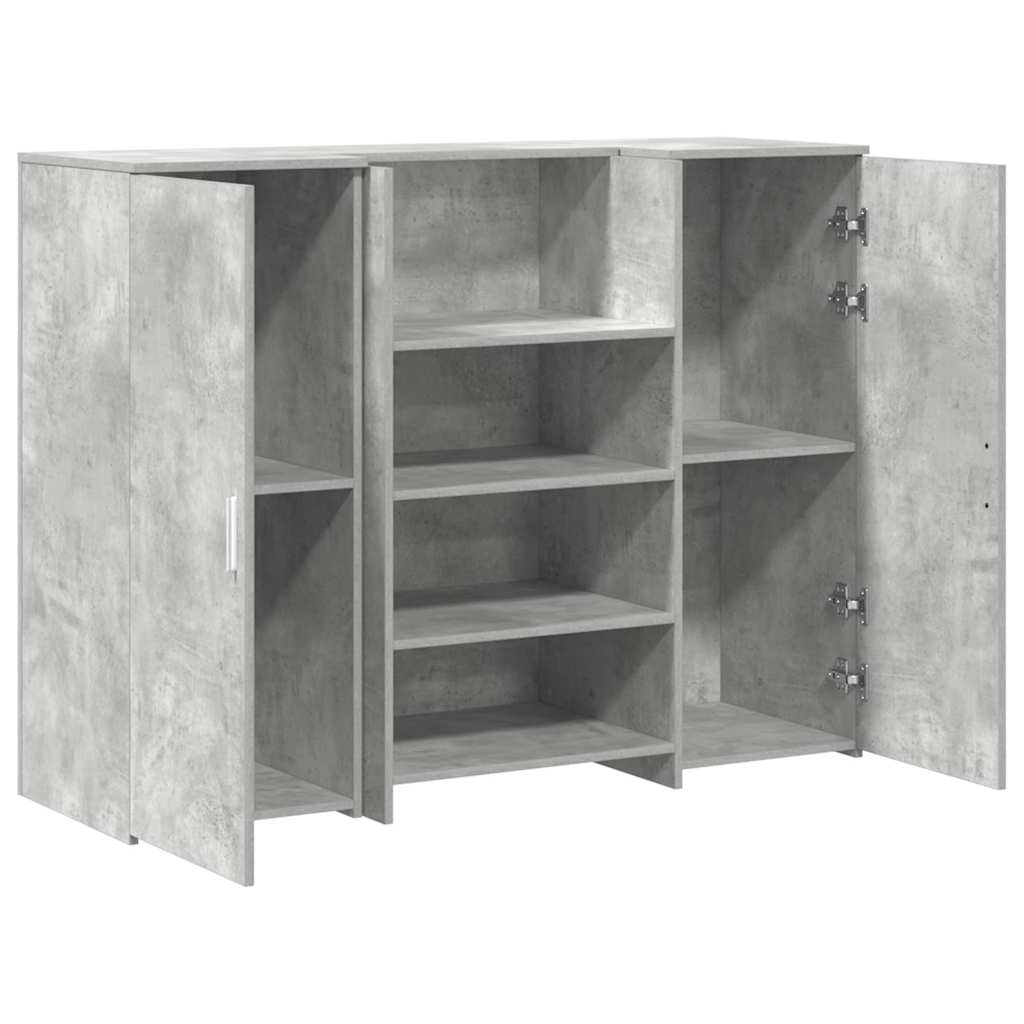 Resepsjonspult betonggrå 135x50x103,5 cm konstruert tre