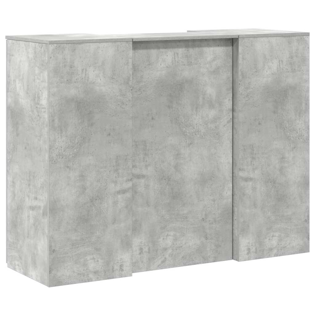 Resepsjonspult betonggrå 135x50x103,5 cm konstruert tre