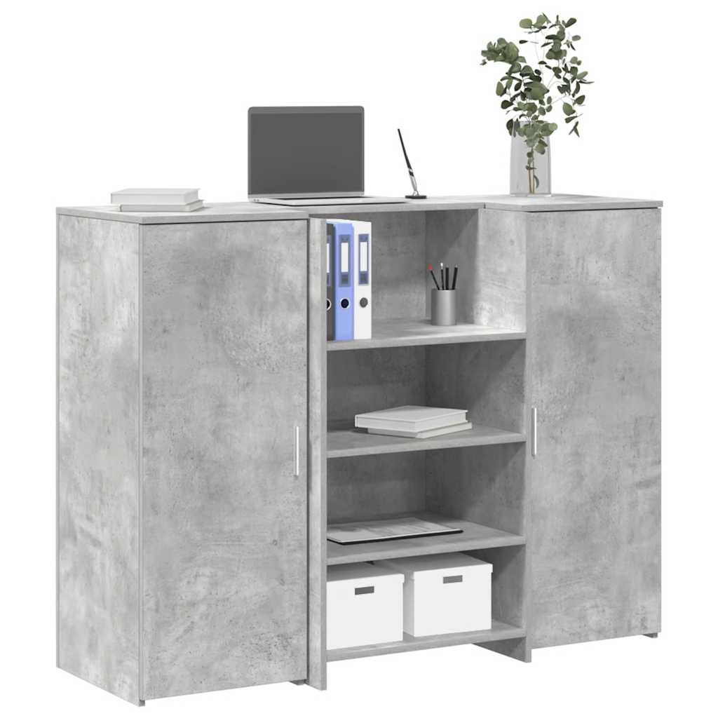 Resepsjonspult betonggrå 135x50x103,5 cm konstruert tre