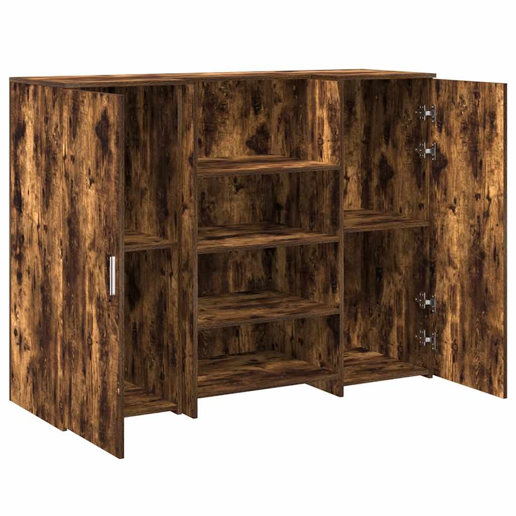 Resepsjonspult røkt eik 135x50x103,5 cm konstruert tre