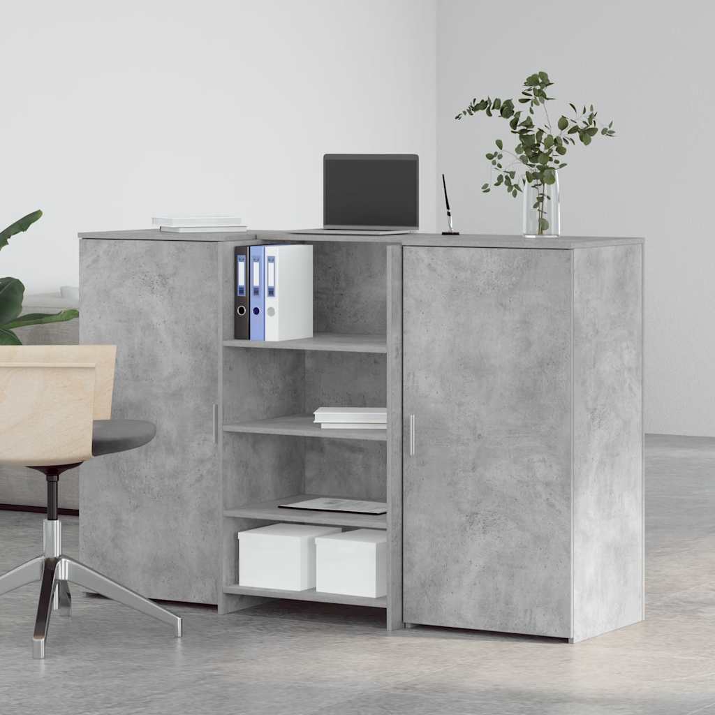 Resepsjonspult betonggrå 155x50x103,5 cm konstruert tre