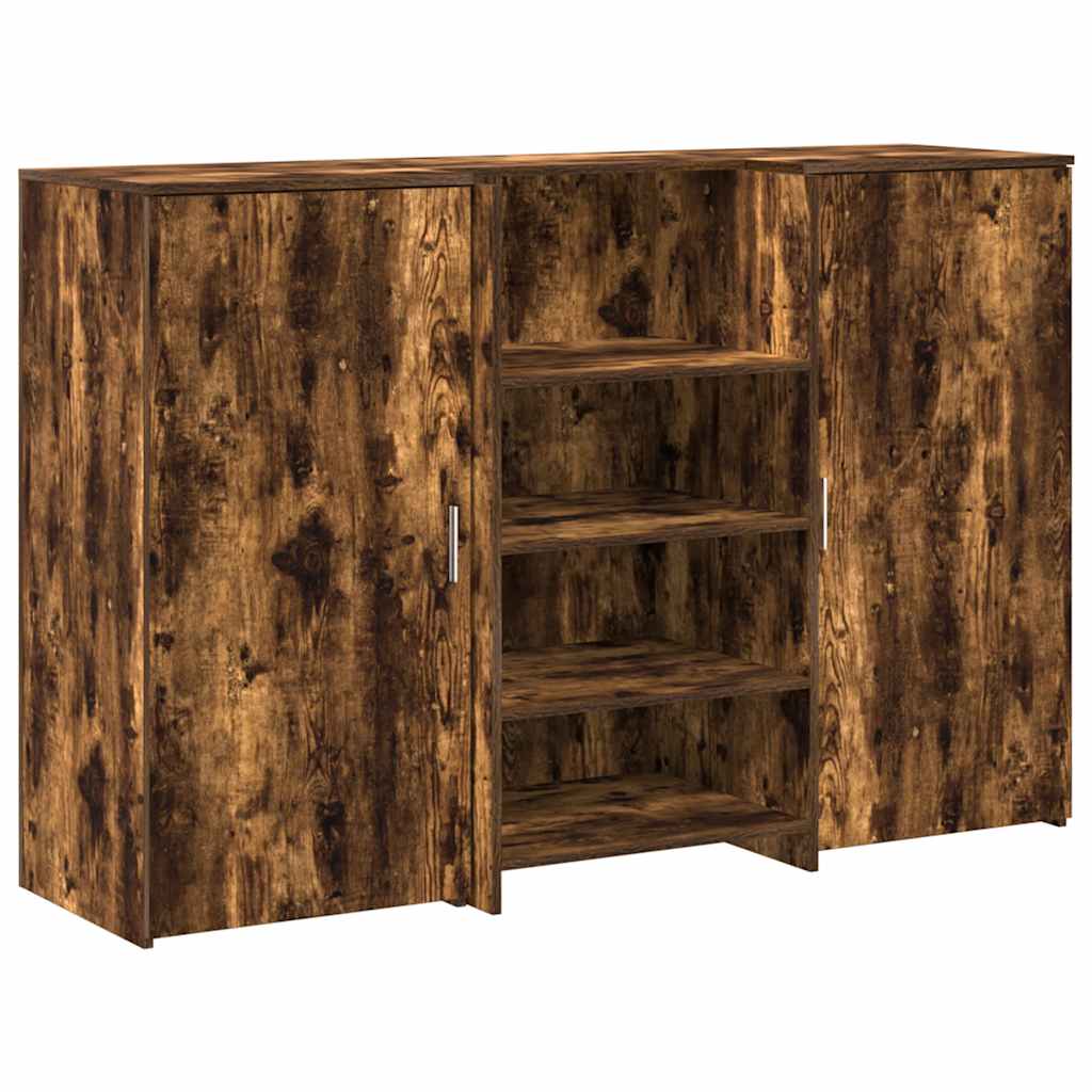 Resepsjonspult røkt eik 155x50x103,5 cm konstruert tre