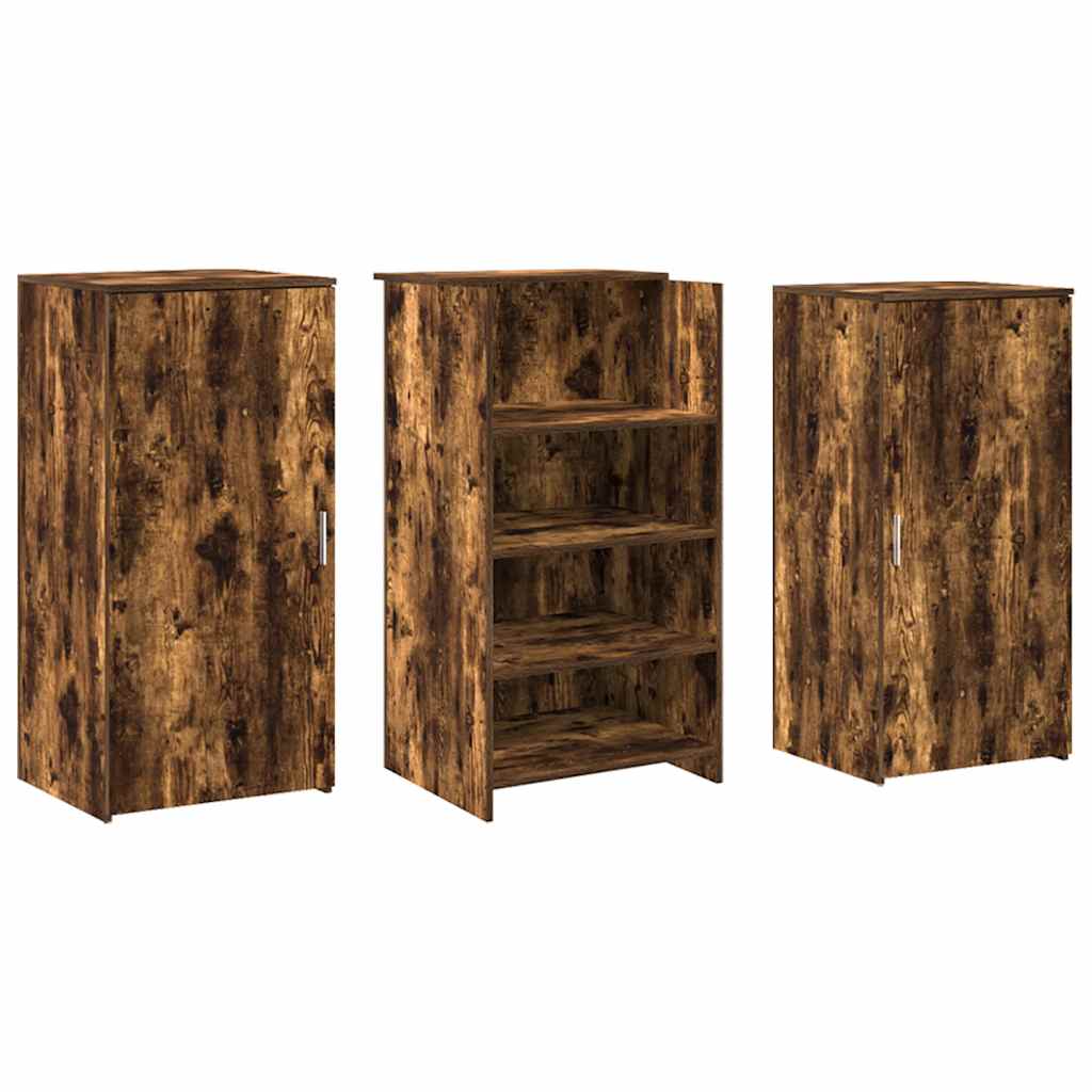 Resepsjonspult røkt eik 155x50x103,5 cm konstruert tre
