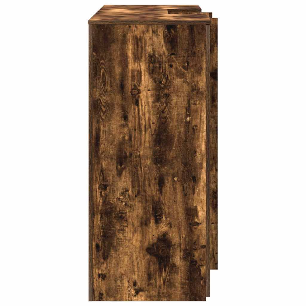 Resepsjonspult røkt eik 155x50x103,5 cm konstruert tre