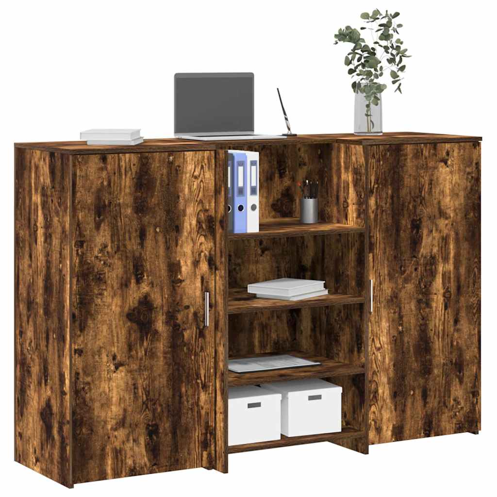 Resepsjonspult røkt eik 155x50x103,5 cm konstruert tre