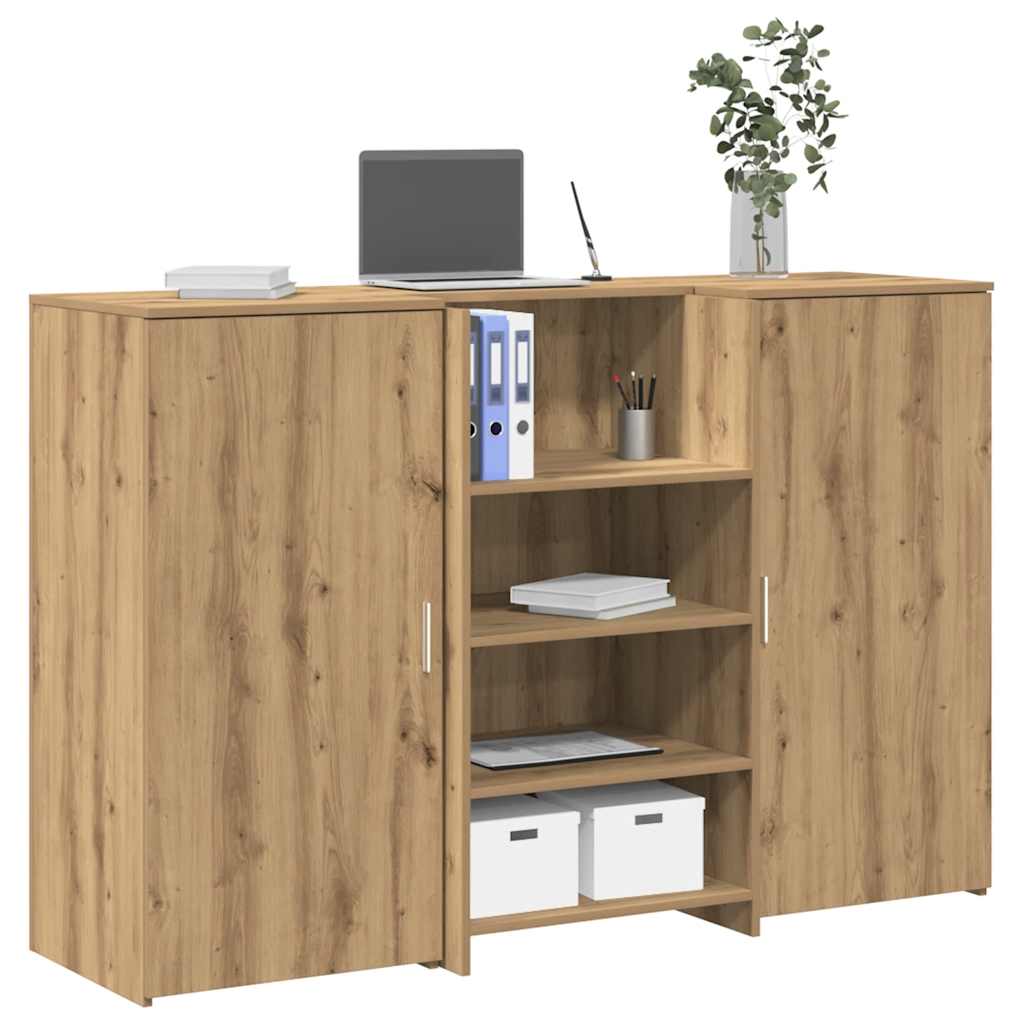 Resepsjonspult artisan eik 155x50x103,5 cm konstruert tre