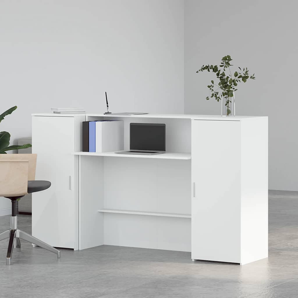 Resepsjonsdisk hvit 180x50x103,5 cm konstruert tre