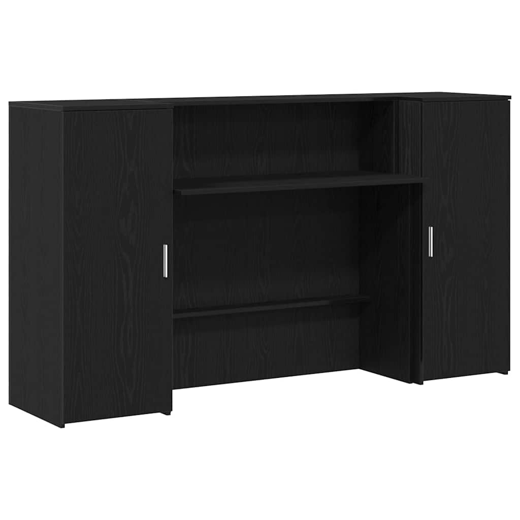 Resepsjonsdisk svart eik 180x50x103,5 cm konstruert tre