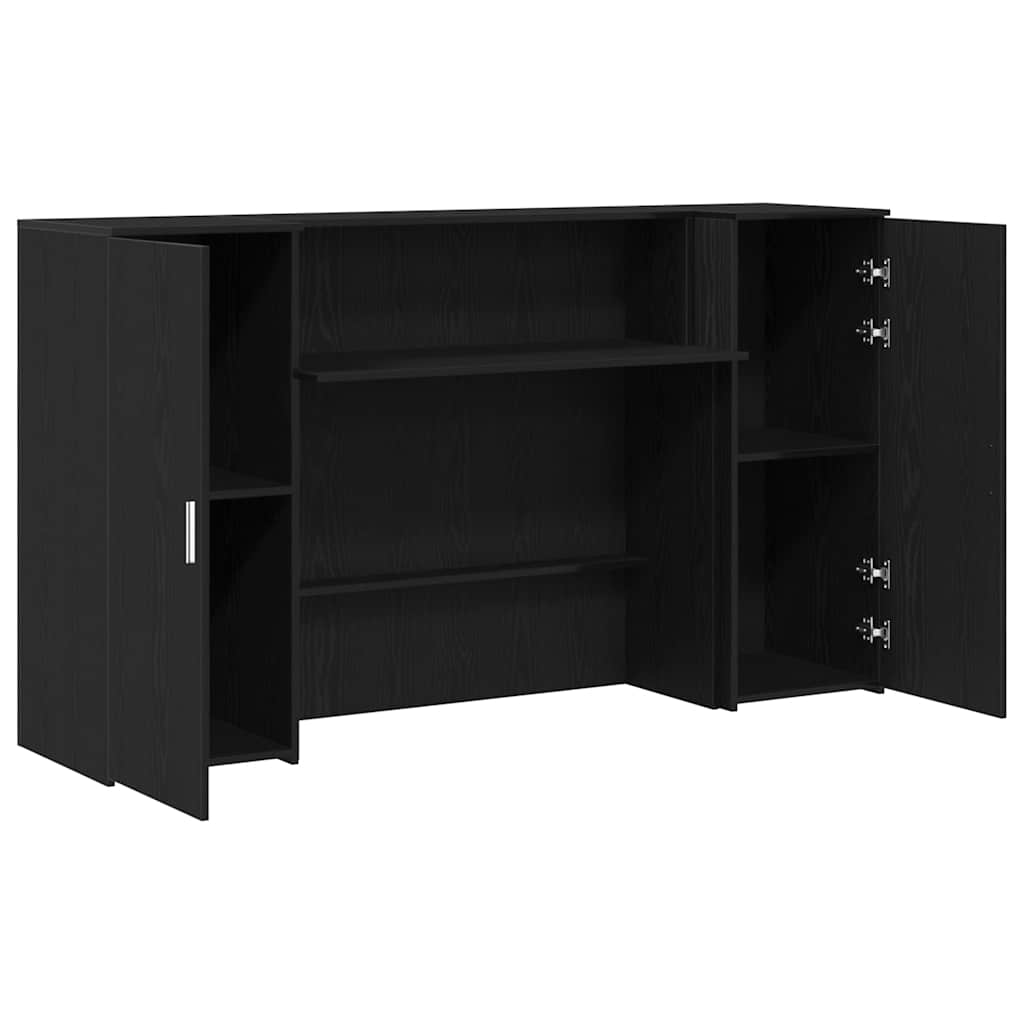 Resepsjonsdisk svart eik 180x50x103,5 cm konstruert tre