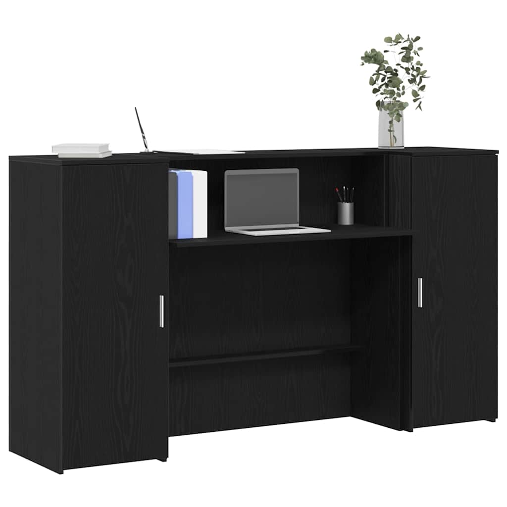 Resepsjonsdisk svart eik 180x50x103,5 cm konstruert tre