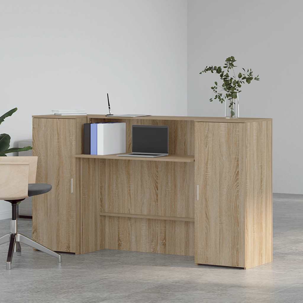 Resepsjonspult sonoma eik 180x50x103,5 cm konstruert tre