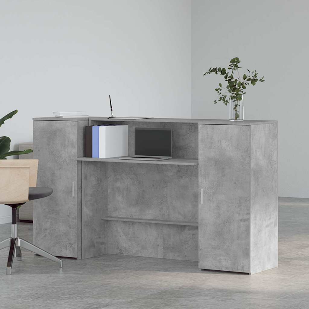 Resepsjonspult betonggrå 180x50x103,5 cm konstruert tre