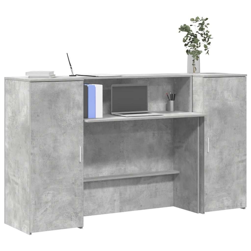 Resepsjonspult betonggrå 180x50x103,5 cm konstruert tre