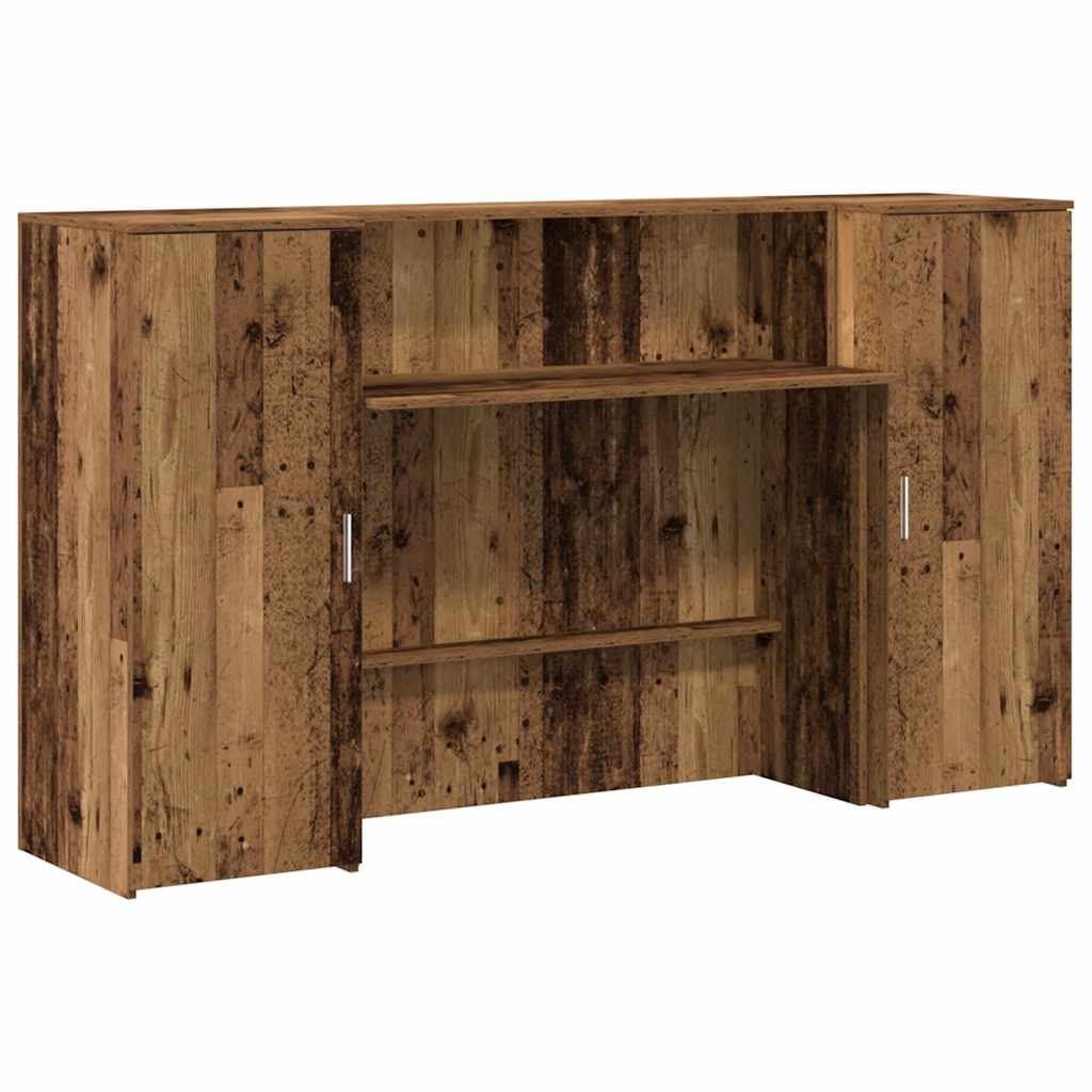 Resepsjonspult gammelt tre 180x50x103,5 cm konstruert tre