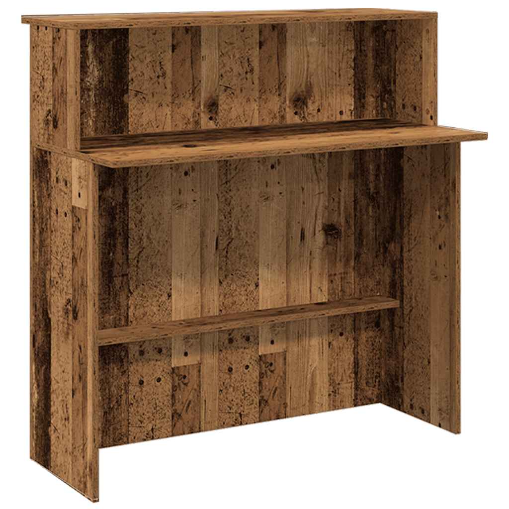 Resepsjonspult gammelt tre 180x50x103,5 cm konstruert tre