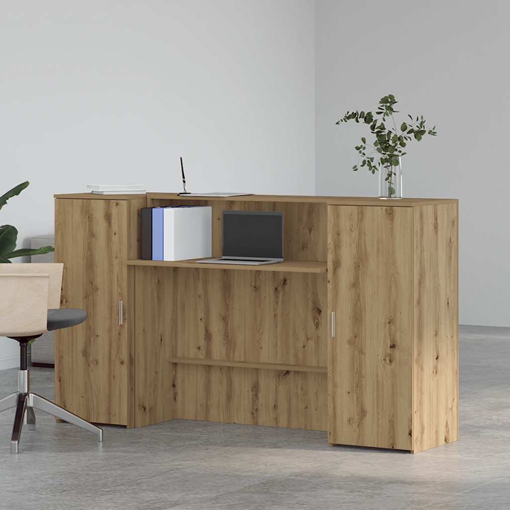 Resepsjonspult artisan eik 180x50x103,5 cm konstruert tre