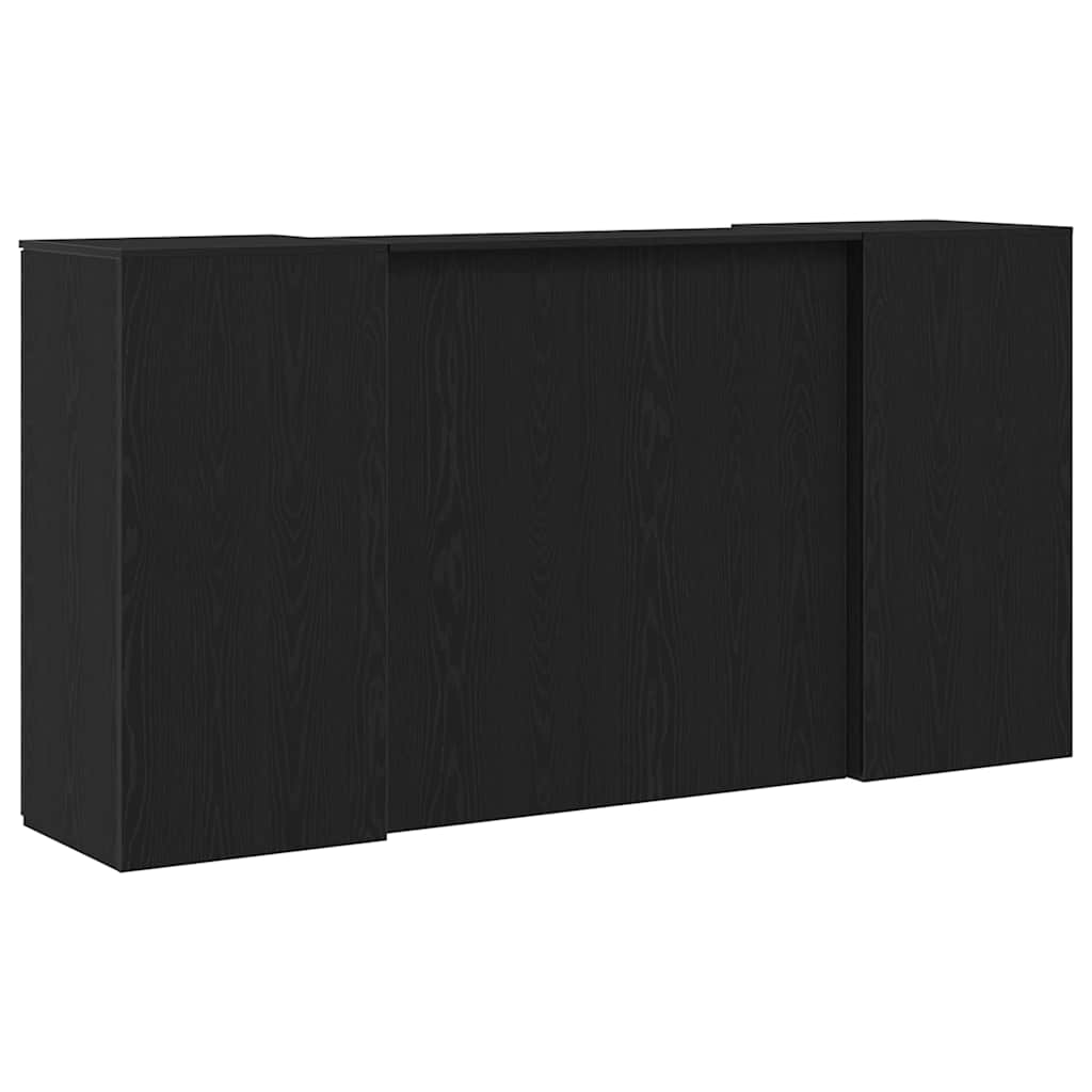 Resepsjonspult svart eik 200x50x103,5 cm konstruert tre