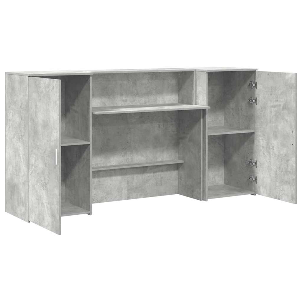 Resepsjonspult betonggrå 200x50x103,5 cm konstruert tre
