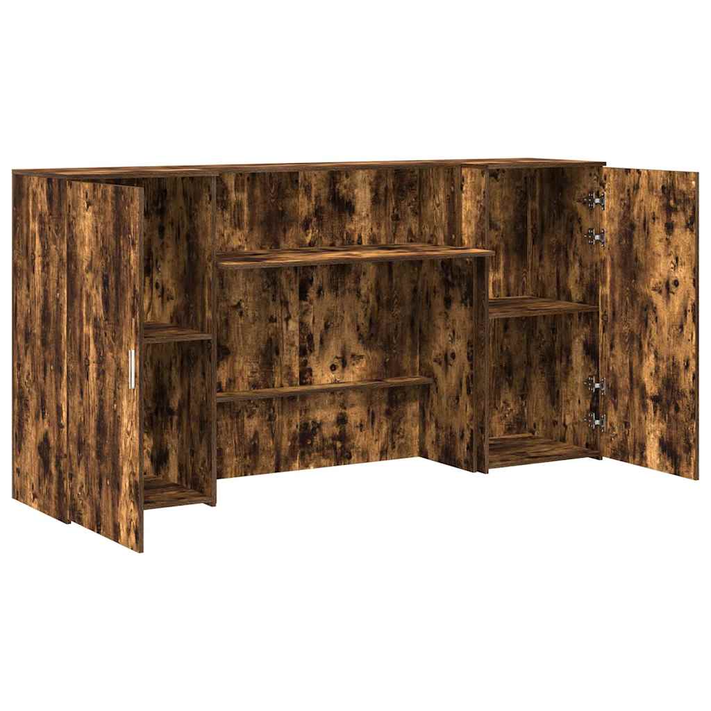 Resepsjonspult røkt eik 200x50x103,5 cm konstruert tre