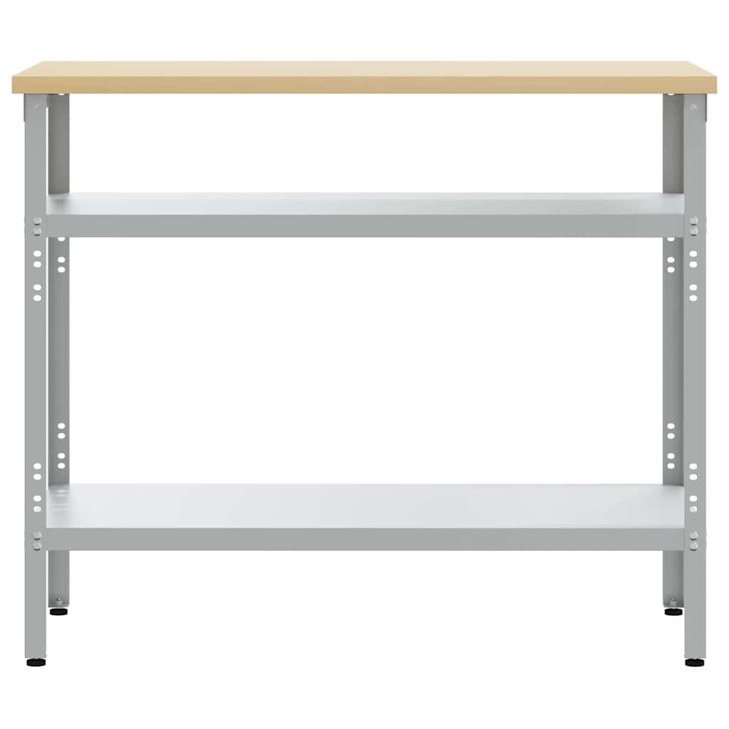 Arbeidsbord med hylle Grå 100 x 55 x 85 cm Pulverlakkert stål