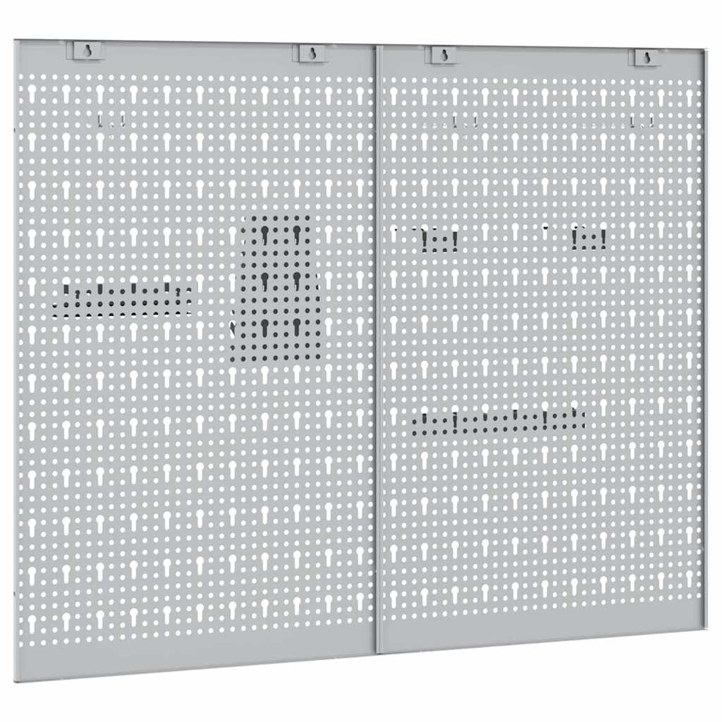 Verktøyveggpanel 2 stk. Grå 100 x 1 x 80 cm