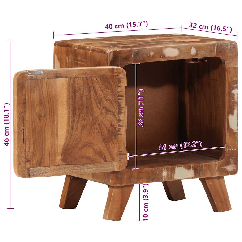 Nattskap 2 stk 40x32x46 cm gjenvunnet heltre