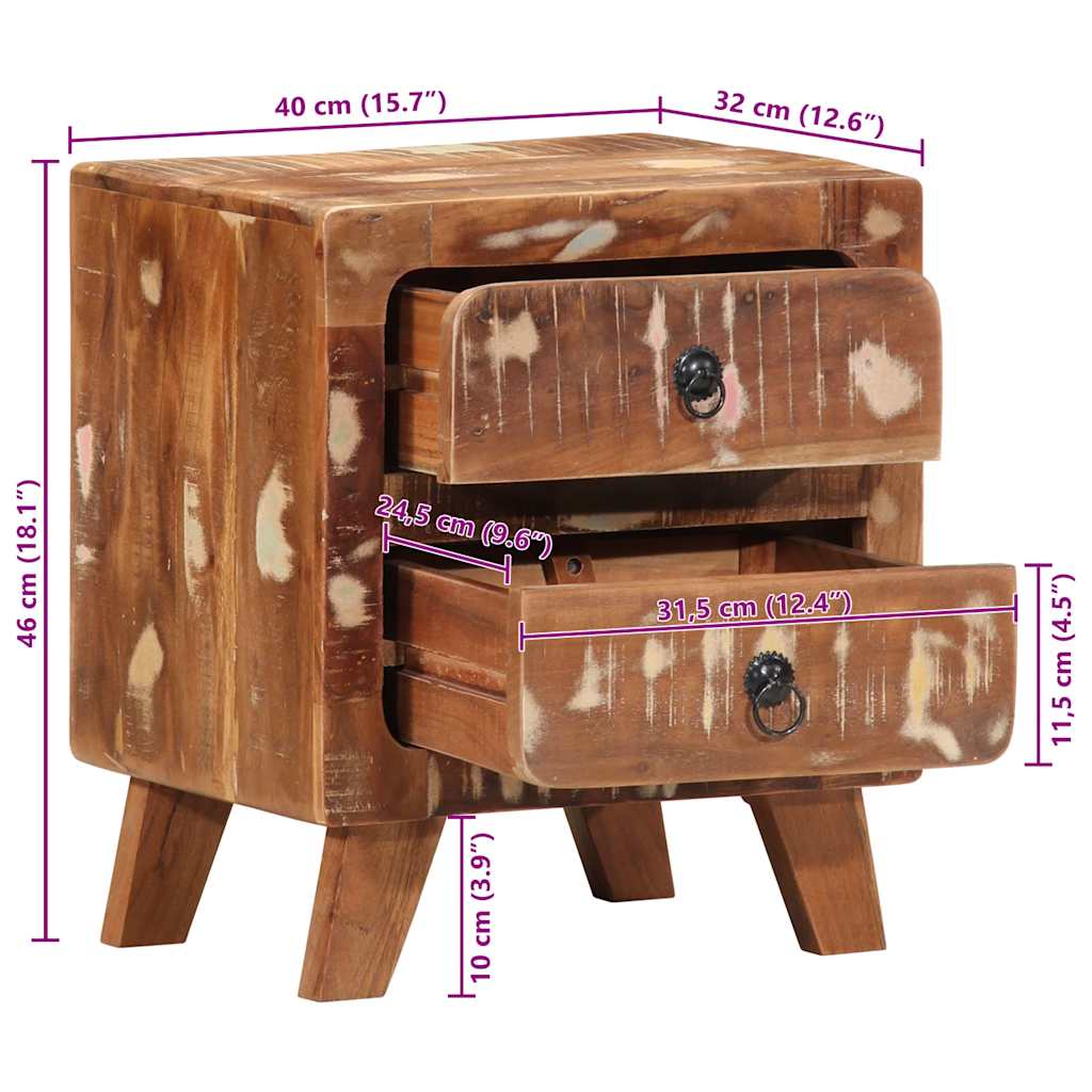 Nattskap 2 stk 40x32x46 cm gjenvunnet heltre
