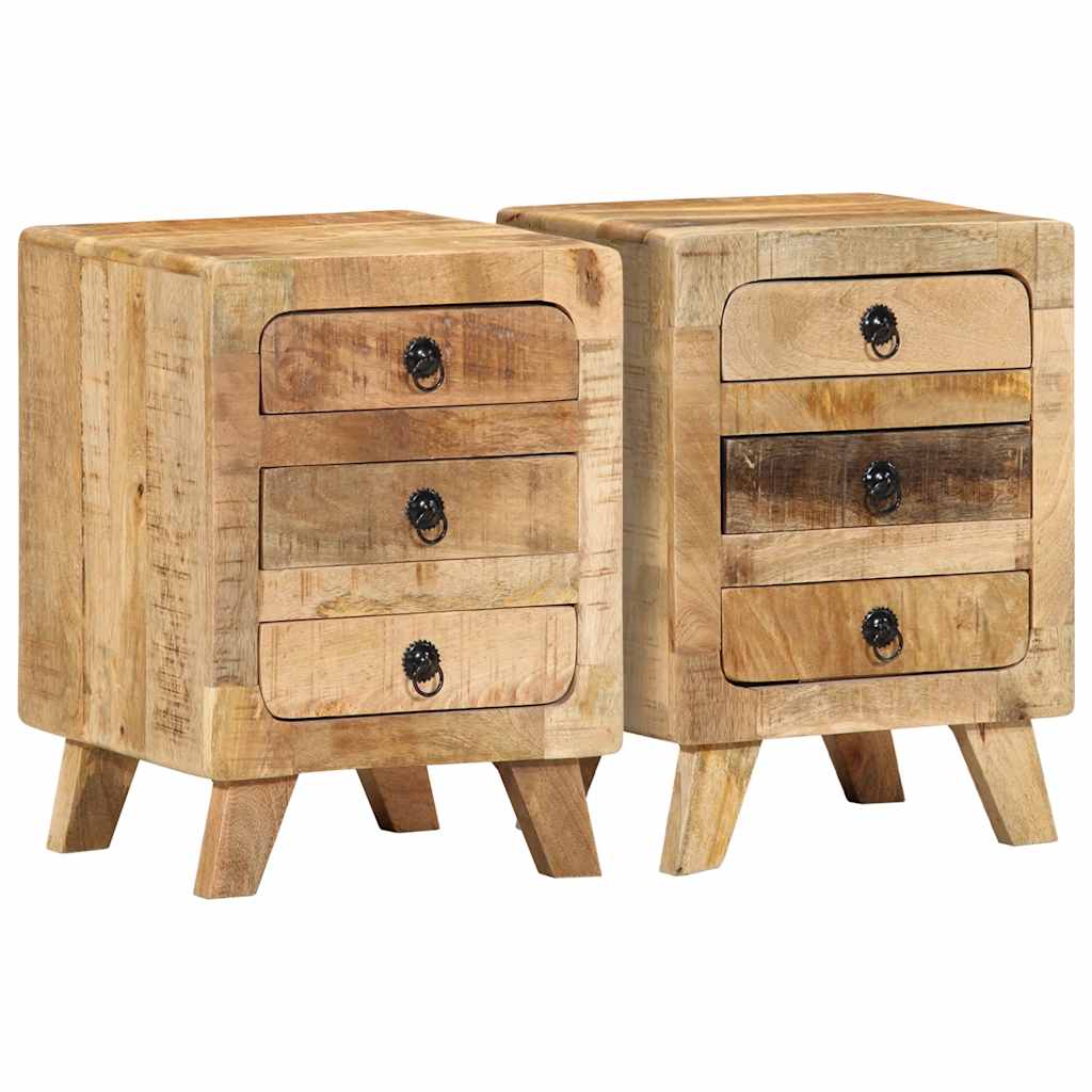 Nattskap 2 stk 37x32x50 cm grovt heltre mangotre