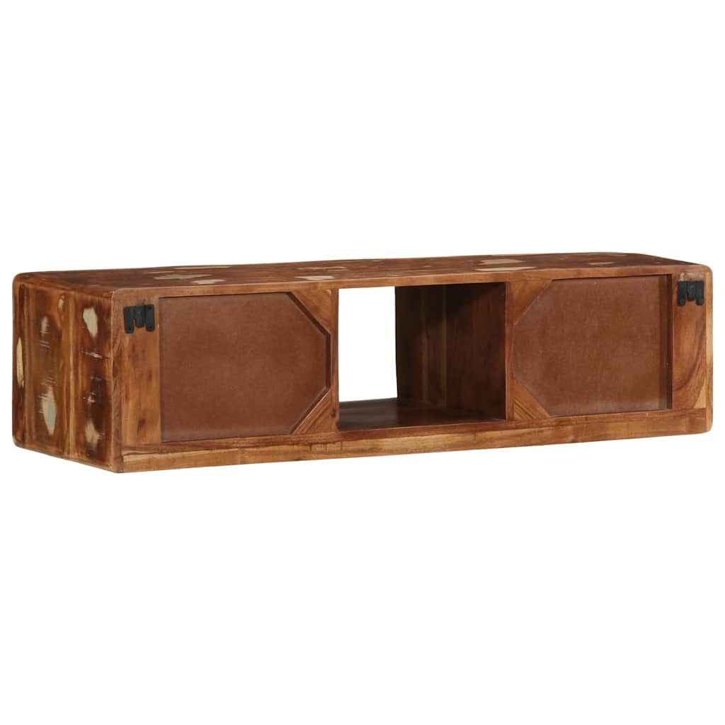 Veggmontert TV-benk 100x32x25 cm gjenvunnet heltre