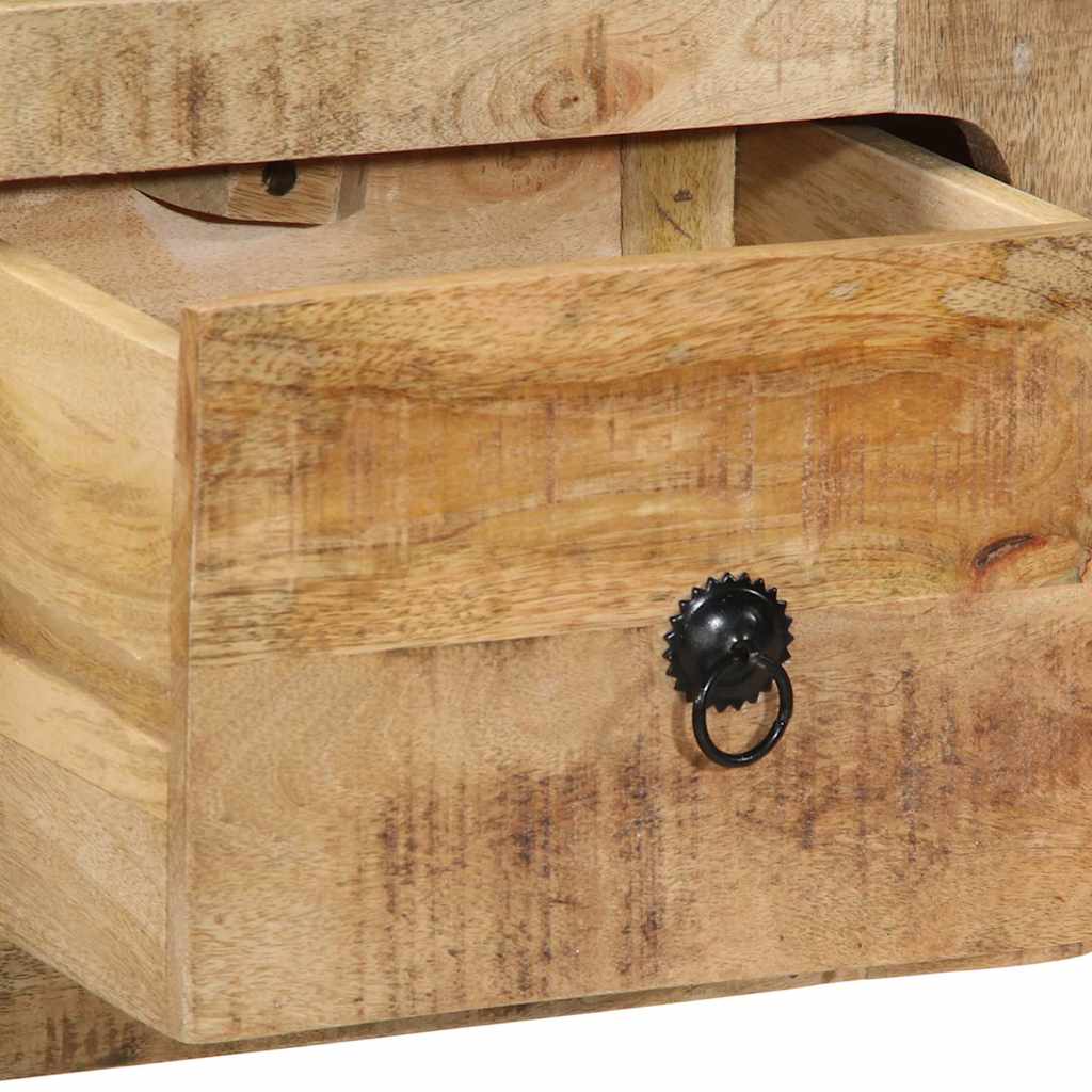 Veggmontert TV-benk 100x32x25 cm grovt heltre mangotre