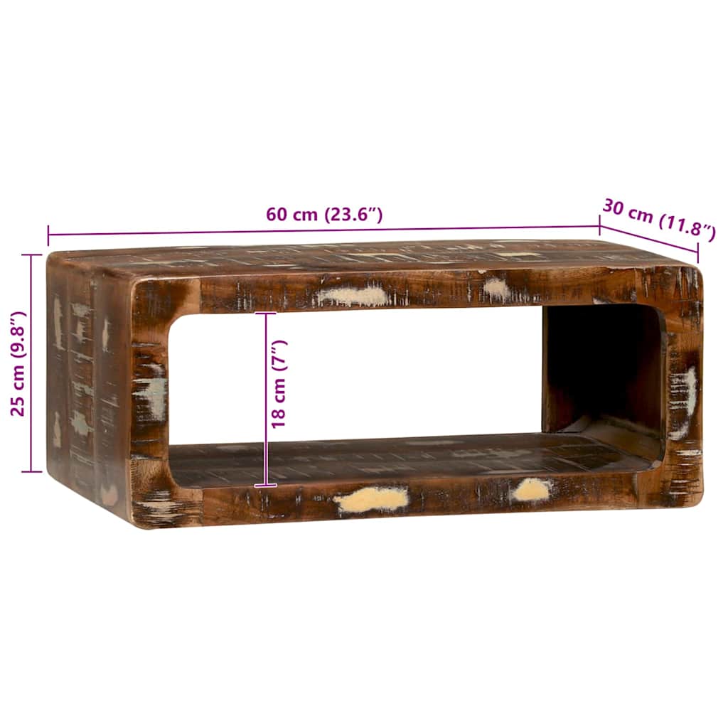 TV-skap Flerfarget 60 x 30 x 25 cm Massivt gjenvunnet tre