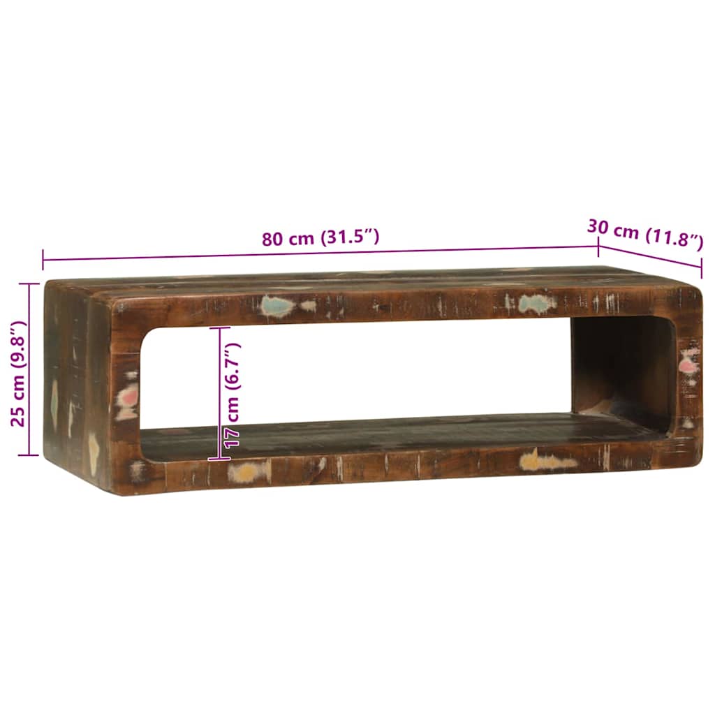 TV-skap Flerfarget 80 x 30 x 25 cm Massivt gjenvunnet tre