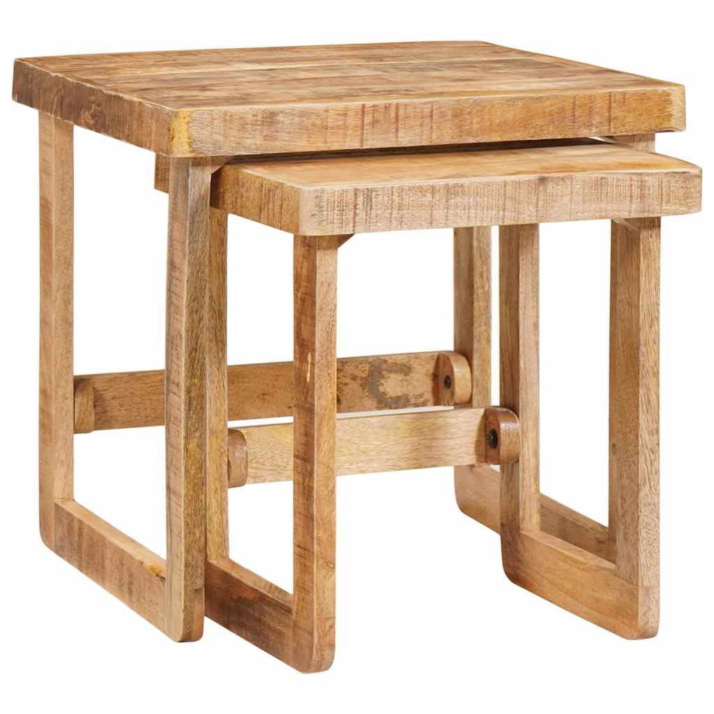 Stablingsbord 2 pcs Brun 46 x 46 x 45 cm Massiv mango tre