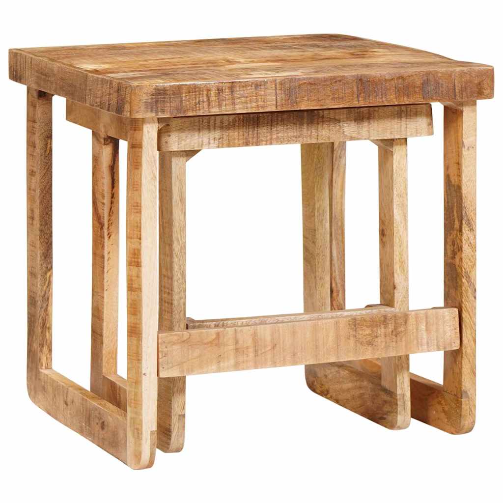 Stablingsbord 2 pcs Brun 46 x 46 x 45 cm Massiv mango tre