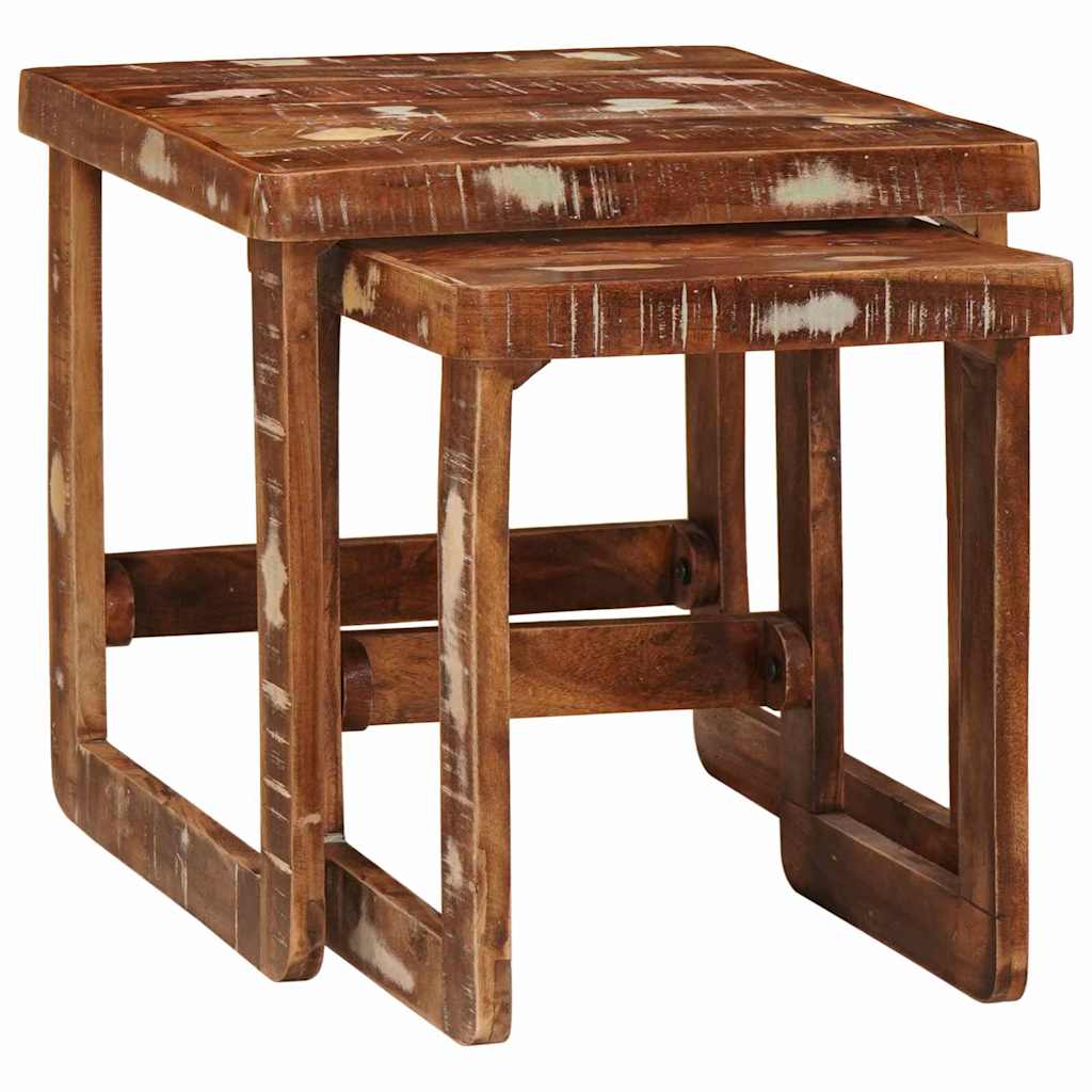 Stablingsbord 2 pcs Brun 46 x 46 x 45 cm Massiv Reclaim Tre