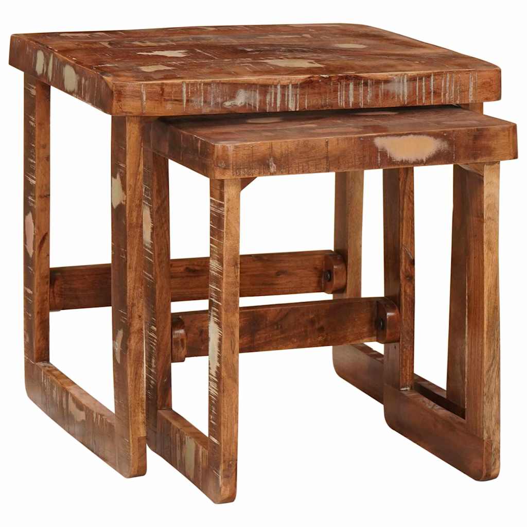 Stablingsbord 2 pcs Brun 46 x 46 x 45 cm Massiv Reclaim Tre