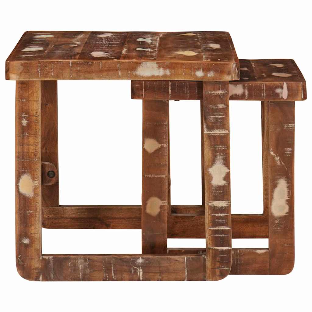 Stablingsbord 2 pcs Brun 46 x 46 x 45 cm Massiv Reclaim Tre