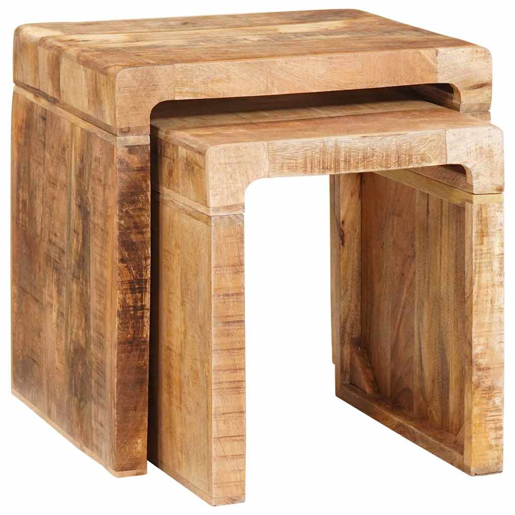 Stablingsbord 2 pcs Brun 46 x 40 x 46 cm Massiv mango tre