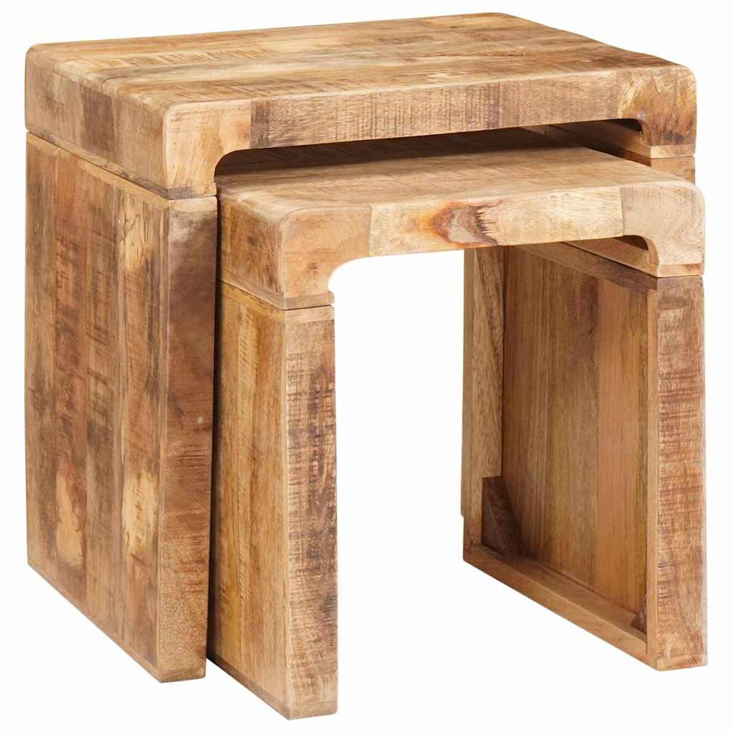 Stablingsbord 2 pcs Brun 46 x 40 x 46 cm Massiv mango tre