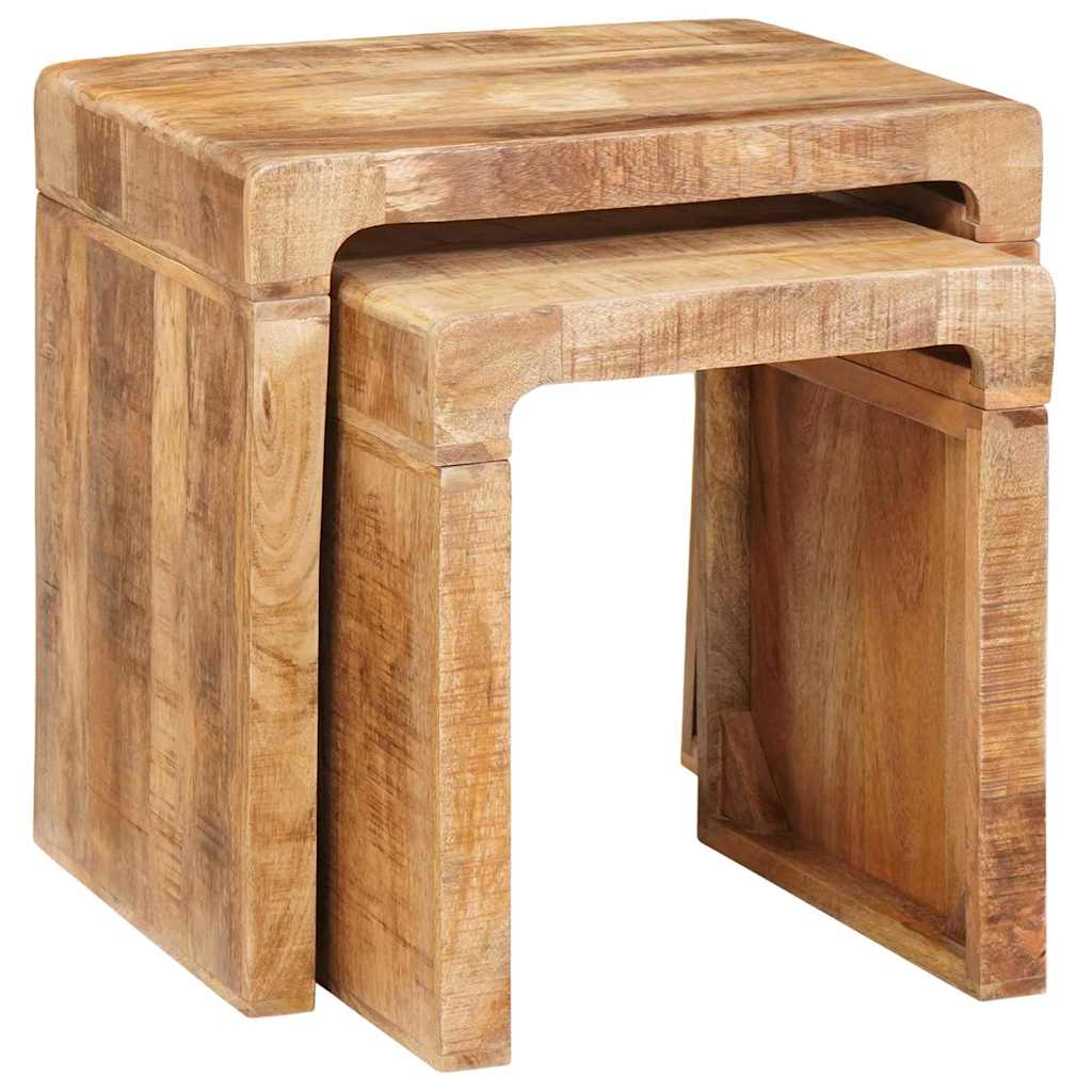 Stablingsbord 2 pcs Brun 46 x 40 x 46 cm Massiv mango tre