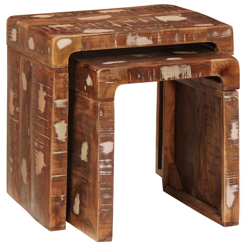 Stablingsbord 2 pcs Brun 46 x 40 x 46 cm Massiv Reclaim Tre