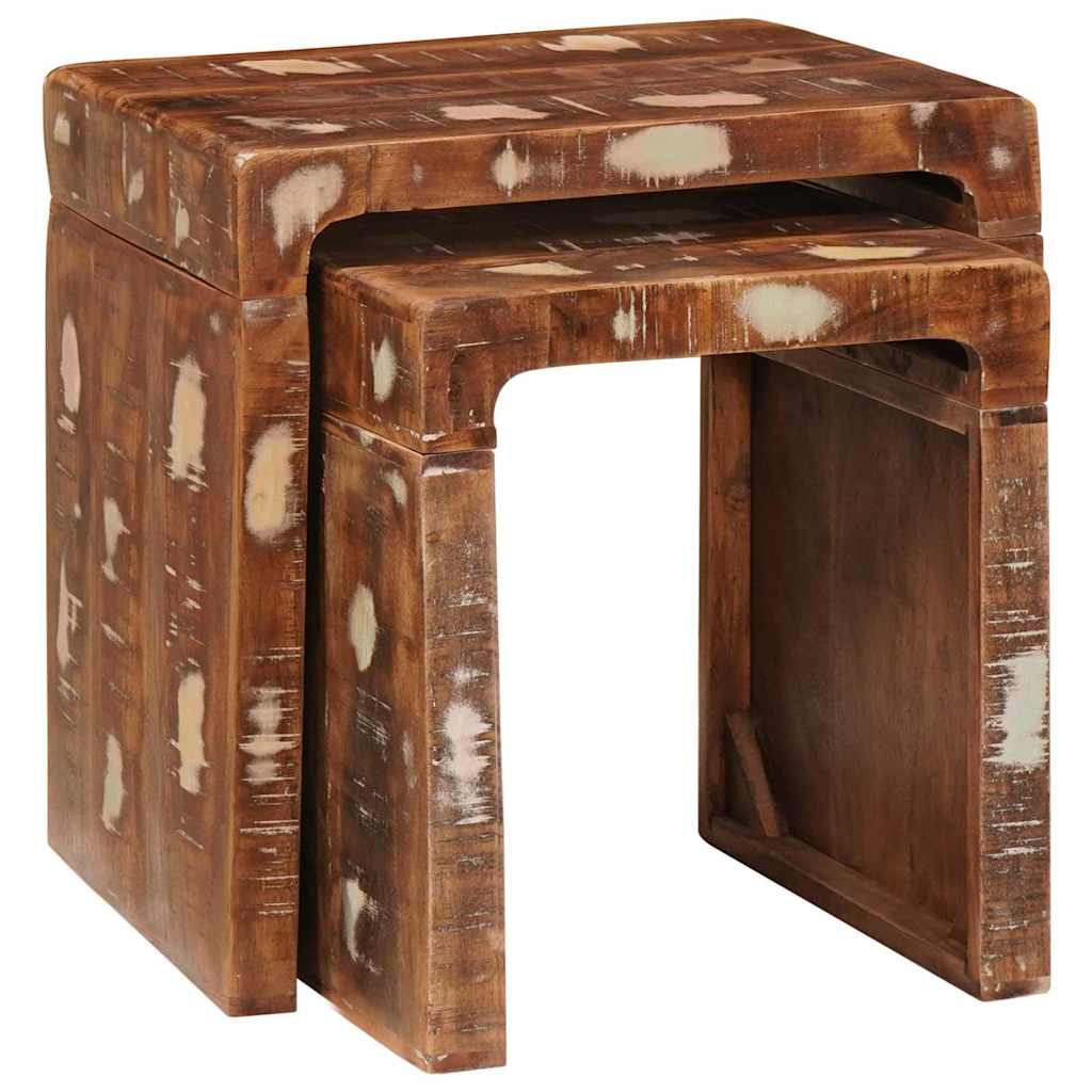 Stablingsbord 2 pcs Brun 46 x 40 x 46 cm Massiv Reclaim Tre