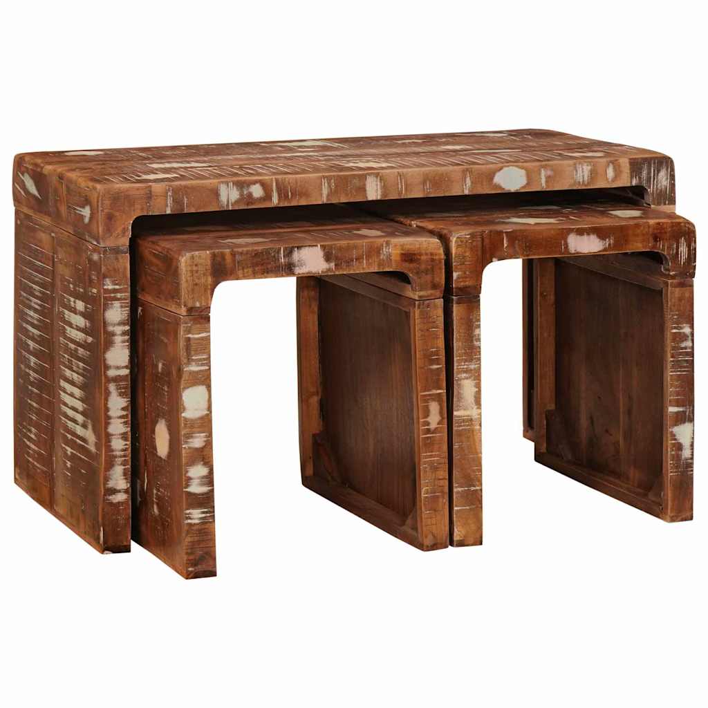 Nesting Bord 3 pcs Brun Massiv Reclaim Tre