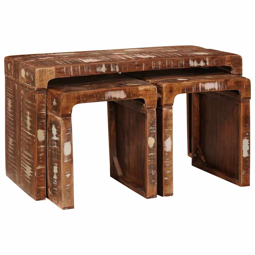 Nesting Bord 3 pcs Brun Massiv Reclaim Tre