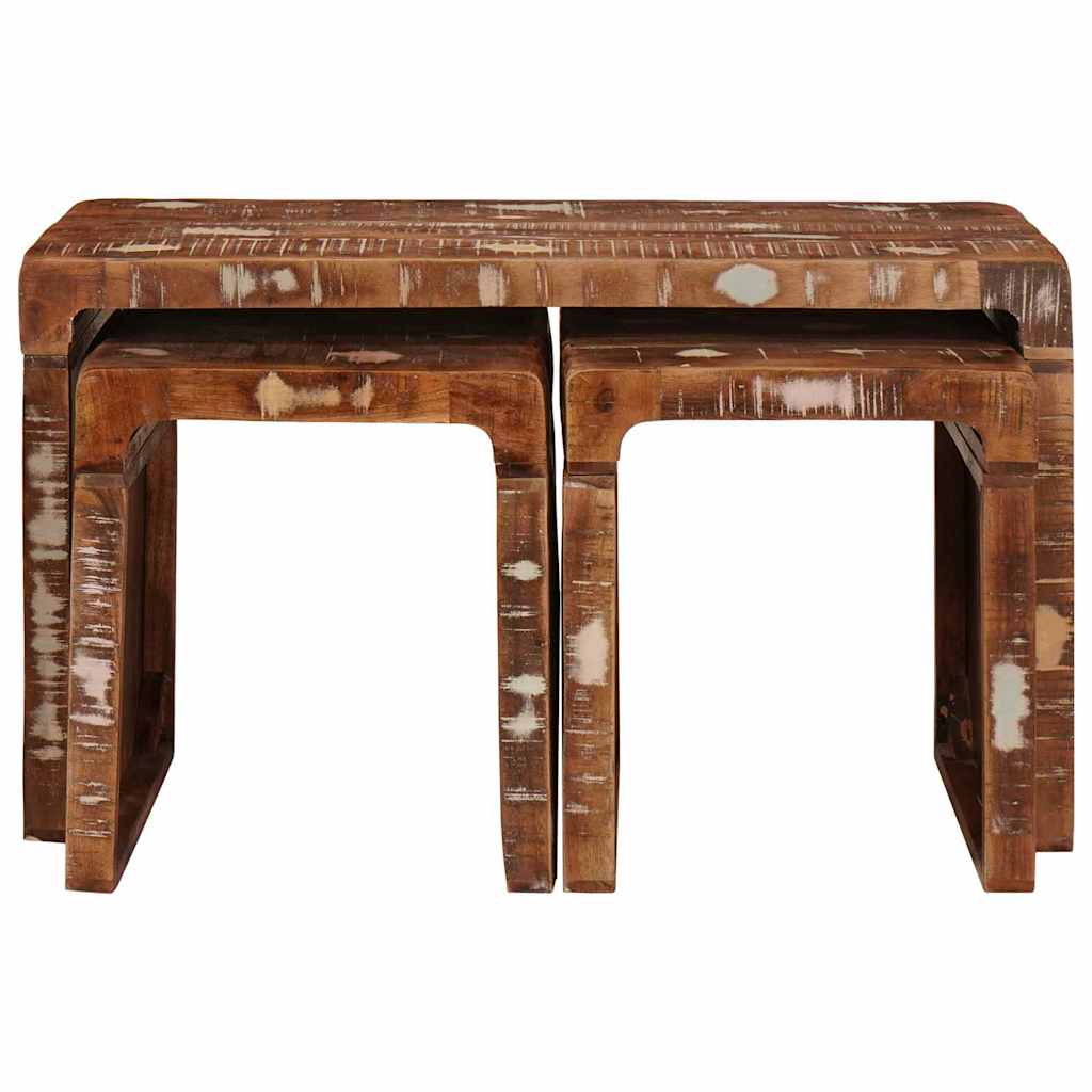 Nesting Bord 3 pcs Brun Massiv Reclaim Tre