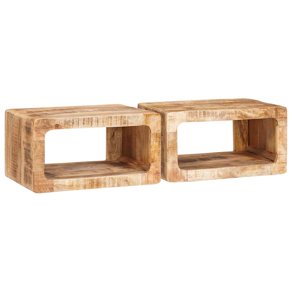 Nattbord 2 pcs Brun 45 x 30 x 24 cm Massiv mango tre