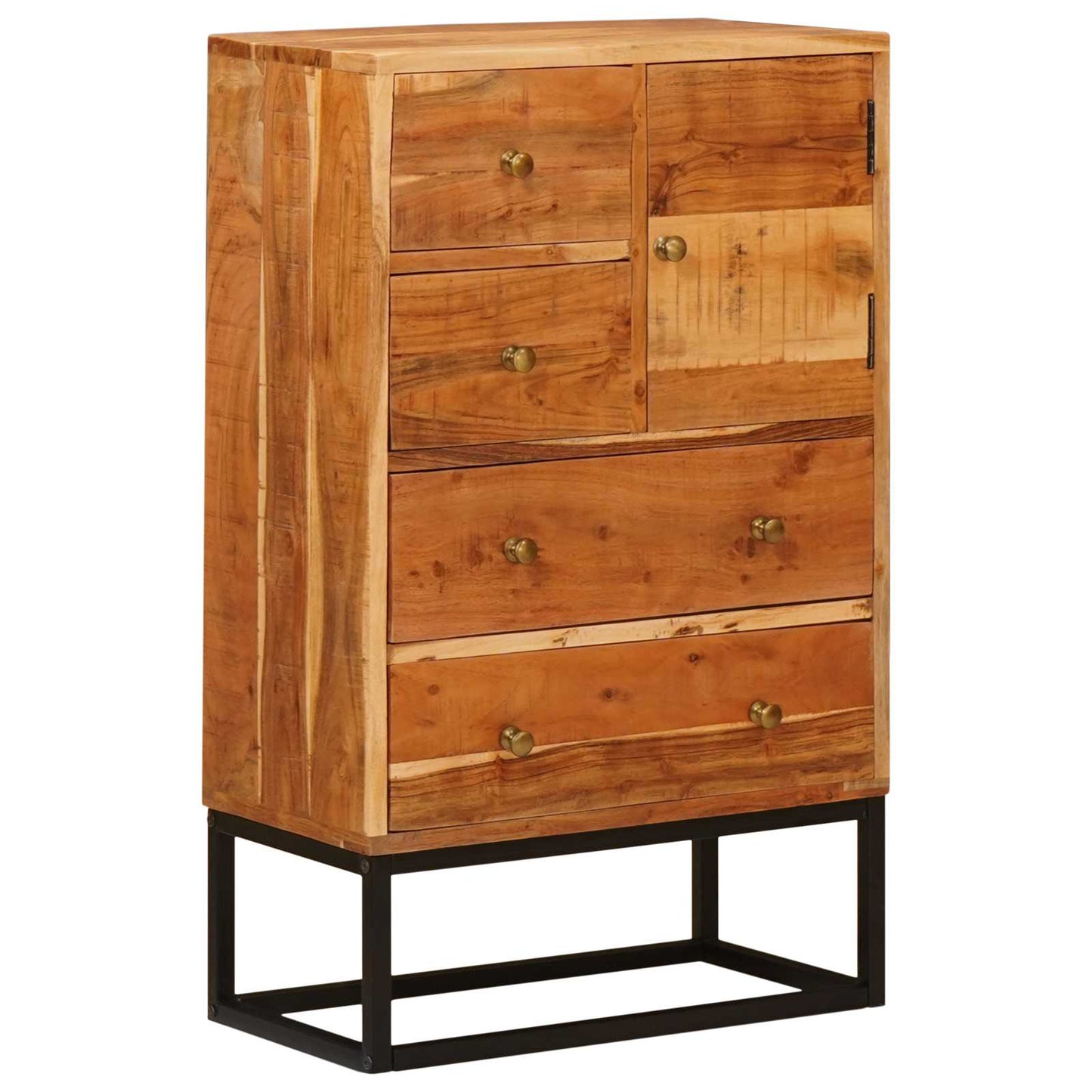 Skap med skuffer Naturlig 55 x 30 x 90 cm Solid akasietre vidaXL