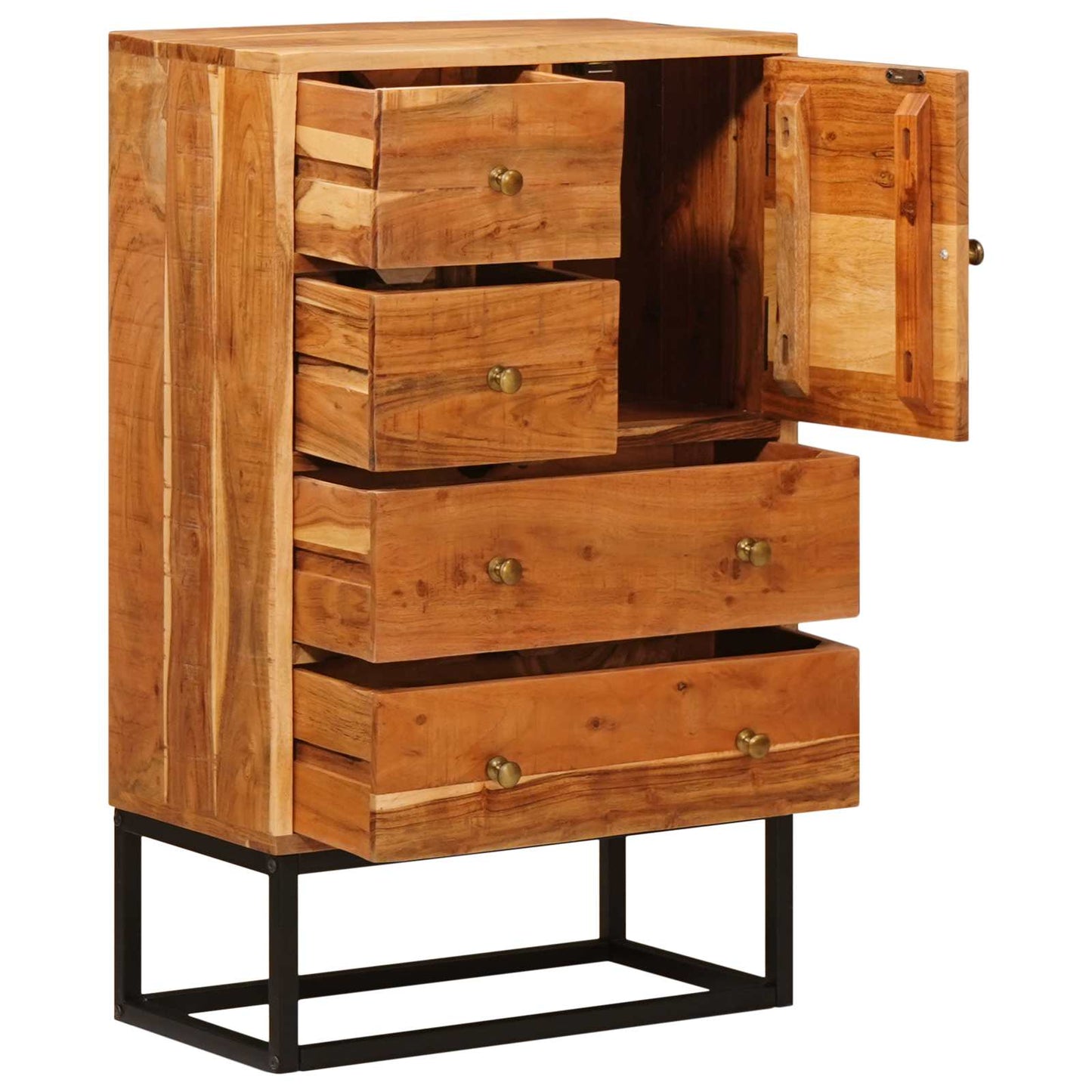 Skap med skuffer Naturlig 55 x 30 x 90 cm Solid akasietre vidaXL