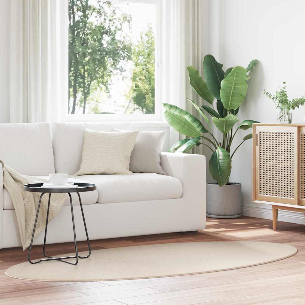 Områdetepper Oval HUARTE Beige 100 x 200 cm 100% Polyester