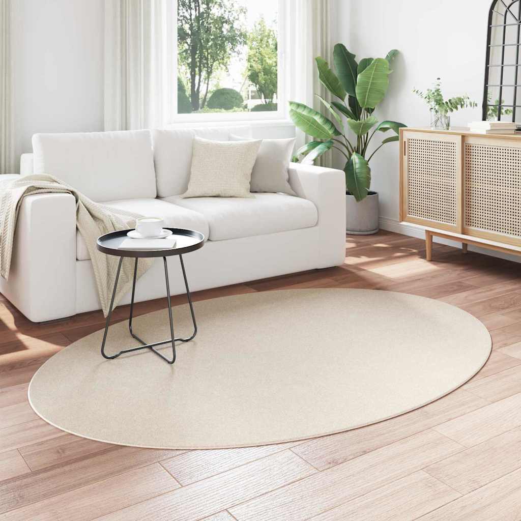 Områdetepper Oval HUARTE Beige 140 x 200 cm 100% Polyester